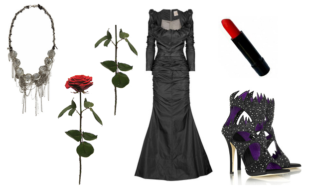 morticiaaddams Vivienne Westwood Gown Giuseppe Zanotti Heels 