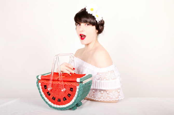 The Cherry Blossom Girl - Charlotte Olympia Watermelon Basket 02