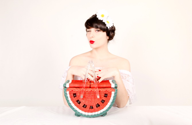 The Cherry Blossom Girl - Charlotte Olympia Watermelon Basket 04