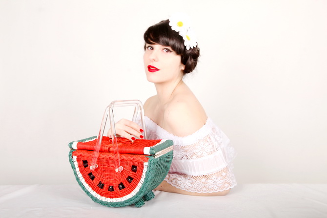 The Cherry Blossom Girl - Charlotte Olympia Watermelon Basket 05